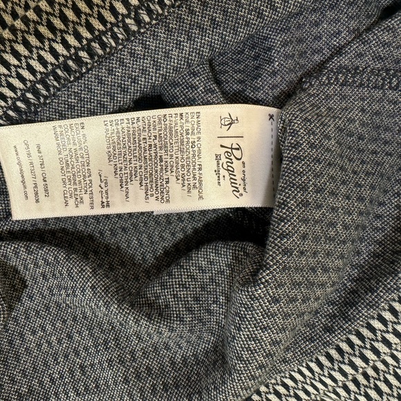 Men’s Original Penguin Navy & White Geometric Golf Polo | Small - Picture 7 of 7